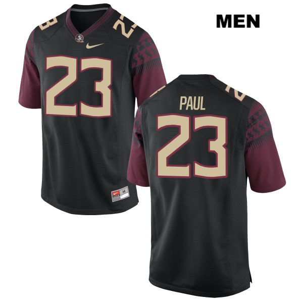 Men's NCAA Nike Florida State Seminoles #23 Herbans Paul College Black Stitched Authentic Football Jersey CVM1669YG